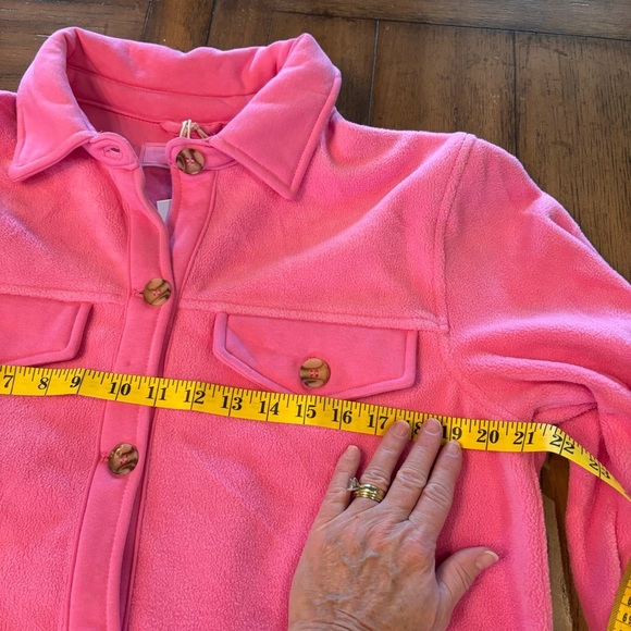 NWT Blank NYC Pink Fleece Shacket, Large, Winter Comfy Barbiecore Throw On - Picture 11 of 12